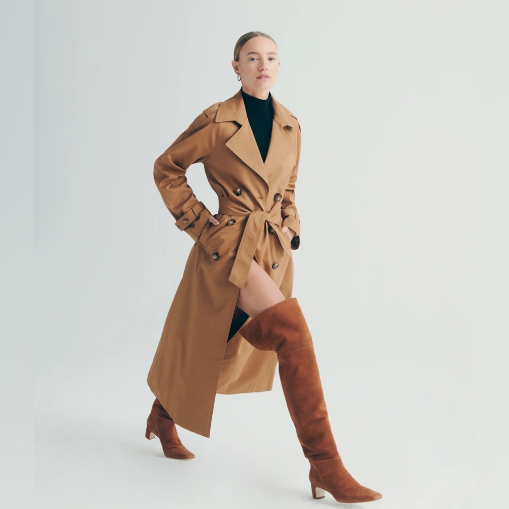 Reformation Ruby Over the Knee Boot in Toasted Brown Suede